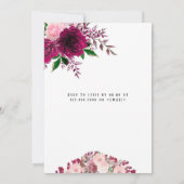 Invitation Bourgogne et rose vif Couples Peony Couples (Dos)