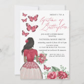 Invitation Bourgogne Fête des mariées de la vie des papillons (Devant)