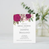 Invitation Bourgogne Fête des mariées des fleurs du jardin (Debout devant)