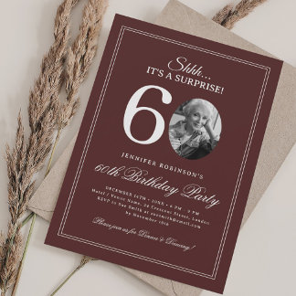 Invitation Bourgogne | Fête surprise pour 60 ans