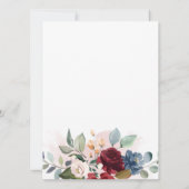 Invitation Bourgogne Floral 60e fête d'anniversaire (Dos)