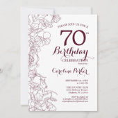 Invitation Bourgogne Floral 70e anniversaire (Devant)
