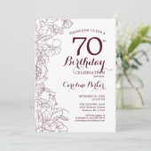 Invitation Bourgogne Floral 70e anniversaire (Debout devant)