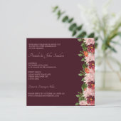 Invitation Bourgogne Floral Anniversaire | Anniversaire | Mar (Debout devant)