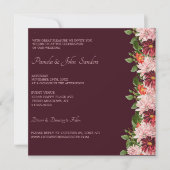 Invitation Bourgogne Floral Anniversaire | Anniversaire | Mar (Devant)