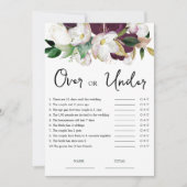 Invitation Bourgogne Floral au-dessus ou en dessous du jeu de (Devant)