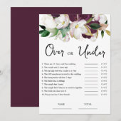 Invitation Bourgogne Floral au-dessus ou en dessous du jeu de (Devant / Derrière)