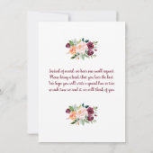 Invitation Bourgogne Floral Baby Girl (Dos)