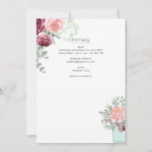 Invitation Bourgogne Floral Catholique Mariage de Masse Nupti (Dos)