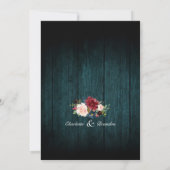 Invitation Bourgogne Floral Chaîne lumières Mason Jar Mariage (Dos)