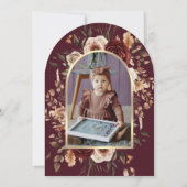 Invitation Bourgogne Floral Coquette Bow Arch Premier anniver (Dos)