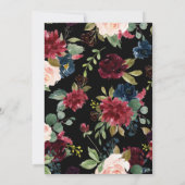 Invitation Bourgogne Floral Élégant Rustique Sois ma demoisel (Dos)