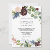 Invitation Bourgogne Floral et mariage de verdure (Devant)