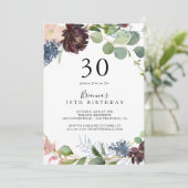 Invitation Bourgogne Floral et verdure 30e anniversaire (Debout devant)