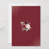 Invitation Bourgogne Floral Gold Foil Bridal Brunch Douche (Dos)