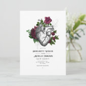 Invitation Bourgogne Floral Gothique Bachelorette Week-end (Debout devant)