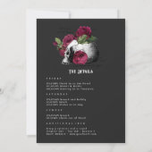 Invitation Bourgogne Floral Gothique Bachelorette Week-end (Dos)