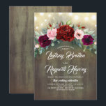Invitation Bourgogne Floral Greenery Garland Rustic Mariage<br><div class="desc">Aquarelle botanique verdure et tourbière bordeaux fleurs guirlande mariage campagnard rustique invitations</div>