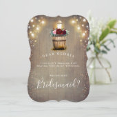 Invitation Bourgogne Floral Lanterne Russe Bridesmaid Proposi (Debout devant)