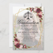 Invitation Bourgogne Floral Law School Graduation Party (Devant)