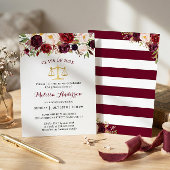 Invitation Bourgogne Floral Law School Graduation Party