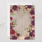 Invitation Bourgogne Floral Mason Jar Rustic Graduation Party (Dos)