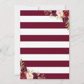 Invitation Bourgogne Floral Nursing School Graduation Party (Dos)