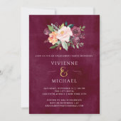 Invitation Bourgogne | Floral Photo Engagement Party (Devant)