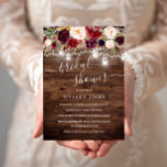 Invitation Bourgogne Floral Rustic Fête des mariées Invitatio<br><div class="desc">Invitations de douches nuptiales fleuries plus modernes dans le Little Bayleigh Store!</div>