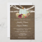 Invitation Bourgogne Floral Rustique Scintillant Bois avec Ci (Devant)