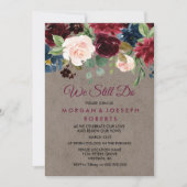 Invitation Bourgogne Floral Rustique Vow Renouvellement Nous (Devant)