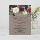 Invitation Bourgogne Floral Rustique Vow Renouvellement Nous (Debout devant)