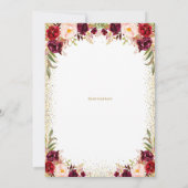 Invitation Bourgogne Floral Surprise 30e anniversaire (Dos)