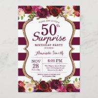 Bourgogne Floral Surprise 50e fête d'anniversaire