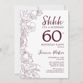 Invitation Bourgogne Floral Surprise 60e anniversaire (Devant)