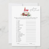 Invitation Bourgogne Floral Vin Dégustation Fête des mariées  (Devant)