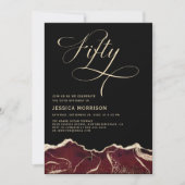 Invitation Bourgogne Gold Agate 50e Cinquante Anniversaire (Devant)