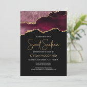 Invitation Bourgogne Gold Agate Dark Sweet 16 Anniversaire (Debout devant)