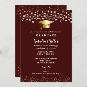 Invitation Bourgogne Gold Casquette Parties scintillant Rhine