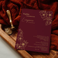 Bourgogne Gold Floral Bridal Lingerie Douche