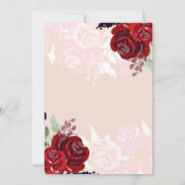 Invitation Bourgogne Gold Floral Princess Sweet 16 (Dos)