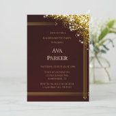 Invitation Bourgogne Gold Floury Parties scintillant Bachelor (Debout devant)