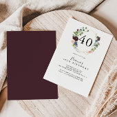 Invitation Bourgogne Gold Geometry 40e fête d'anniversaire