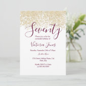 Invitation Bourgogne Gold Parties scintillant 70e anniversair (Debout devant)
