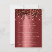 Invitation Bourgogne Gold Parties scintillant Drips Bridal Sw (Devant)