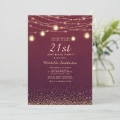 Invitation Bourgogne Gold Parties scintillant Lights Formal 2 (Debout devant)