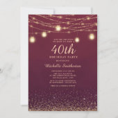 Invitation Bourgogne Gold Parties scintillant Lights Formal 4 (Devant)