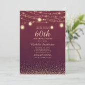 Invitation Bourgogne Gold Parties scintillant Lights Formal 6 (Debout devant)