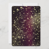 Invitation Bourgogne Gold Sparkling Lights Glam Fête (Dos)