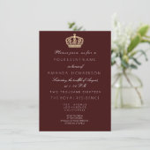 Invitation Bourgogne Golden Crown Parties scintillant royale (Debout devant)